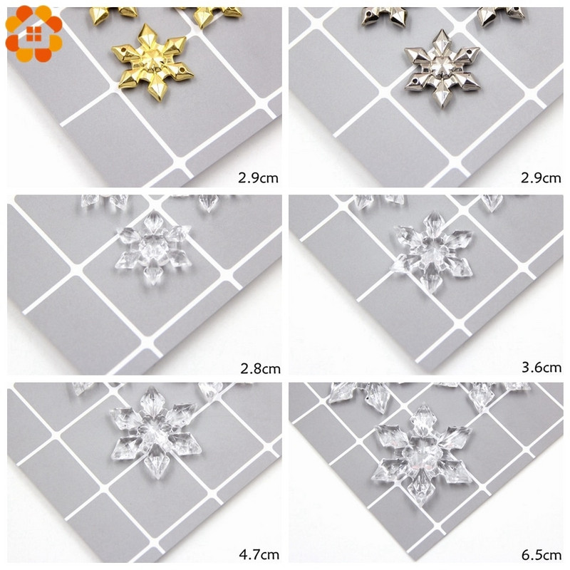 6 ΤΕΜ Διαφανές/Χρυσό/Ασημί ακρυλικό νιφάδες χιονιού Χριστουγεννιάτικες χειροτεχνίες μενταγιόν στολίδια Χριστουγεννιάτικο δέντρο Παιδικές κρεμάστρες διακοσμήσεις