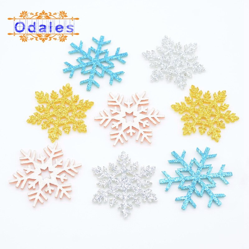 60 tk/partiid UUS jõulude lumehelves Ome jõulupeo dekoratiivsed plaastrid isetegemise sädelevad padjad lumehelves jõulukinkekarbi/-puu jaoks