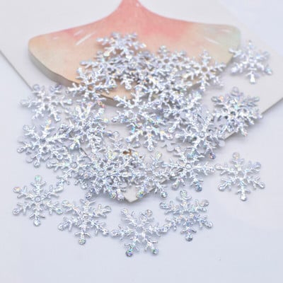 200 bucăți 20 mm colorat fulgi de nea aplicate cu laser pânză pentru petrecere de nuntă, accesorii pentru decor de Crăciun, petice, ornament pentru copac DIY