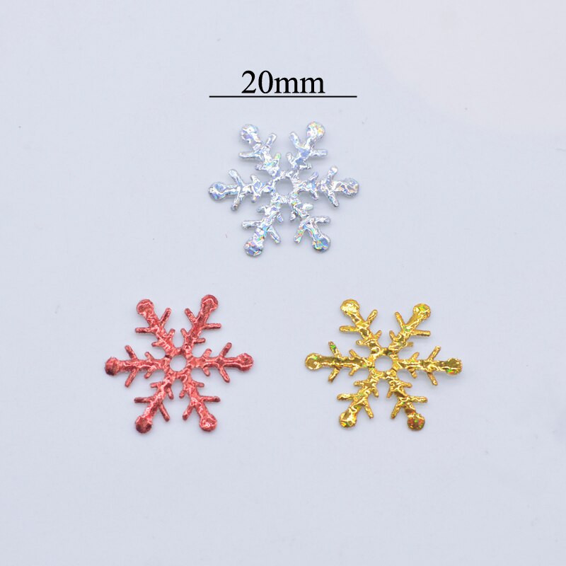 200 bucăți 20 mm colorat fulgi de nea aplicate cu laser pânză pentru petrecere de nuntă, accesorii pentru decor de Crăciun, petice, ornament pentru copac DIY