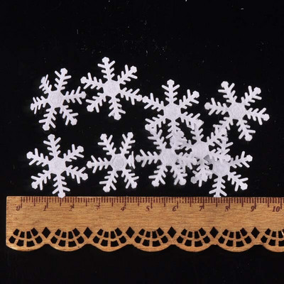 100 kom/lot Bijeli filc Božićna pahuljica aplicirana naljepnica za izradu spomenara Netkani flaster DIY CP2767