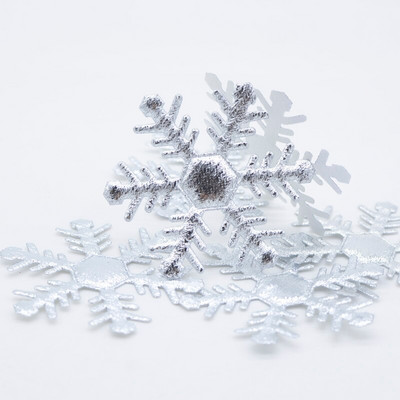 30 bucăți 64 mm fulgi de nea cu laser AB pânză sclipici țesătură aplicații pentru bricolaj, nuntă, coroană, decorațiuni de Crăciun, accesorii de artizanat L22
