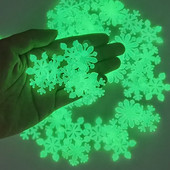 50 tk jõulude helendav lumehelbe seinakleebis pimedas helendav fluorestseeruv lumehelves koju uusaasta jõulupeo seinakleebis