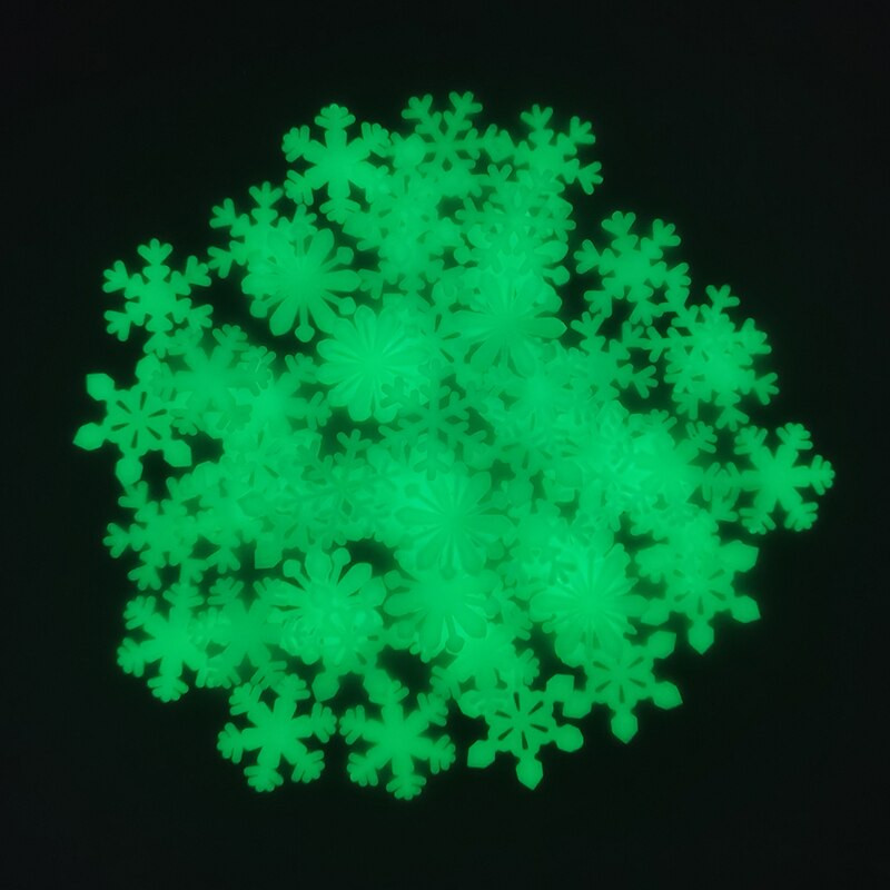 50 tk jõulude helendav lumehelbe seinakleebis pimedas helendav fluorestseeruv lumehelves koju uusaasta jõulupeo seinakleebis