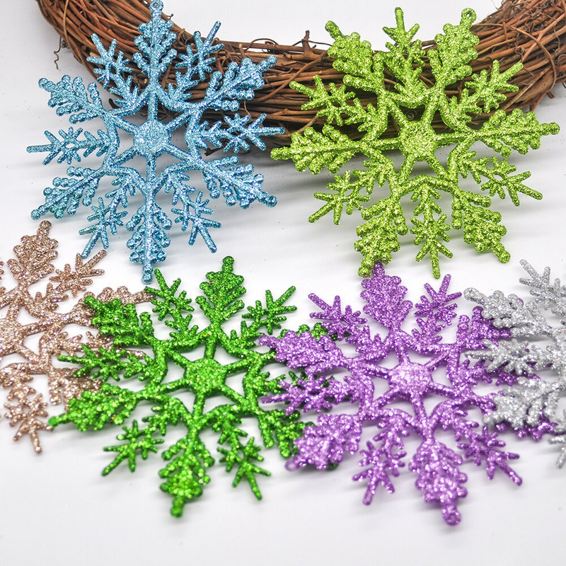 12 tükki sädelevat lumehelvest jõulupuu kaunistus Ripats Ripats Garland Pühade uusaasta peokaunistus