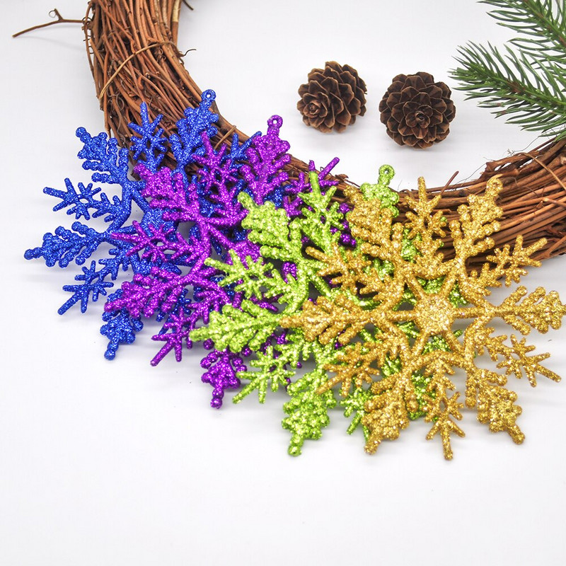 12 tükki sädelevat lumehelvest jõulupuu kaunistus Ripats Ripats Garland Pühade uusaasta peokaunistus