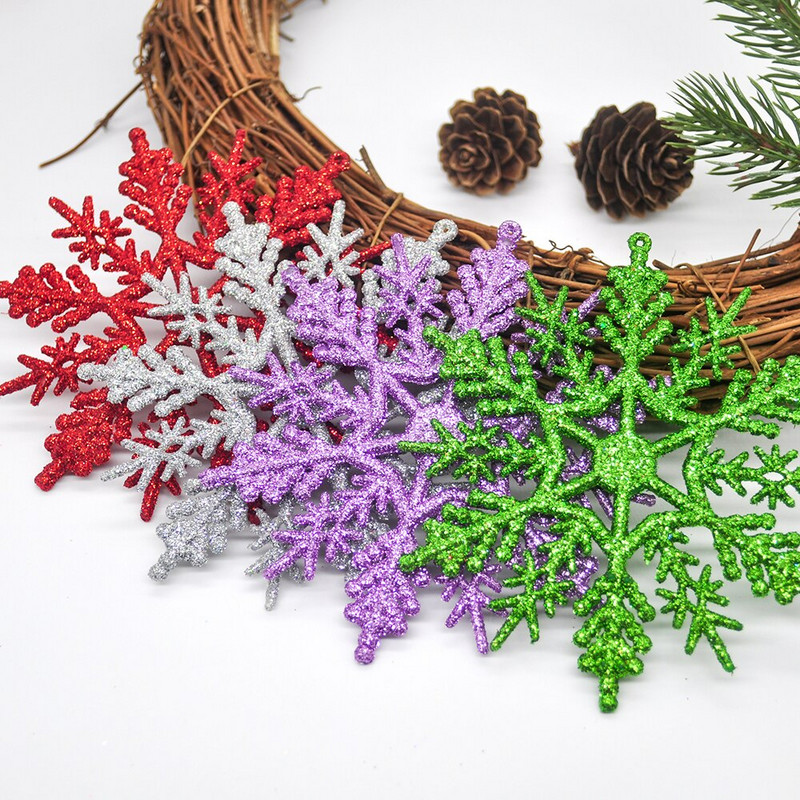 12 tükki sädelevat lumehelvest jõulupuu kaunistus Ripats Ripats Garland Pühade uusaasta peokaunistus