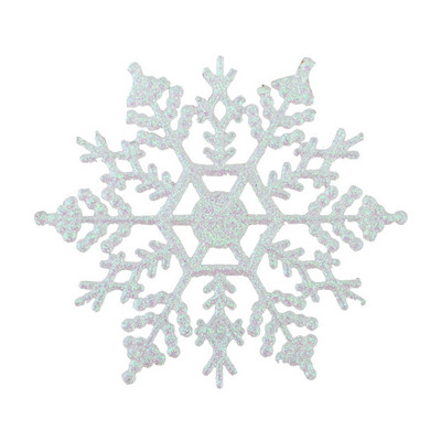 12ΤΜ/Σετ Πλαστικό Χρυσό Ασημί Glitter Πούδρα Χιονονιφάδα Χριστουγεννιάτικο Στολίδι Κρεμαστό Χριστουγεννιάτικο Δέντρο Διακόσμηση νιφάδα χιονιού 10cm