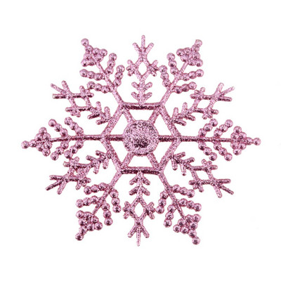 12ΤΜ/Σετ Πλαστικό Χρυσό Ασημί Glitter Πούδρα Χιονονιφάδα Χριστουγεννιάτικο Στολίδι Κρεμαστό Χριστουγεννιάτικο Δέντρο Διακόσμηση νιφάδα χιονιού 10cm