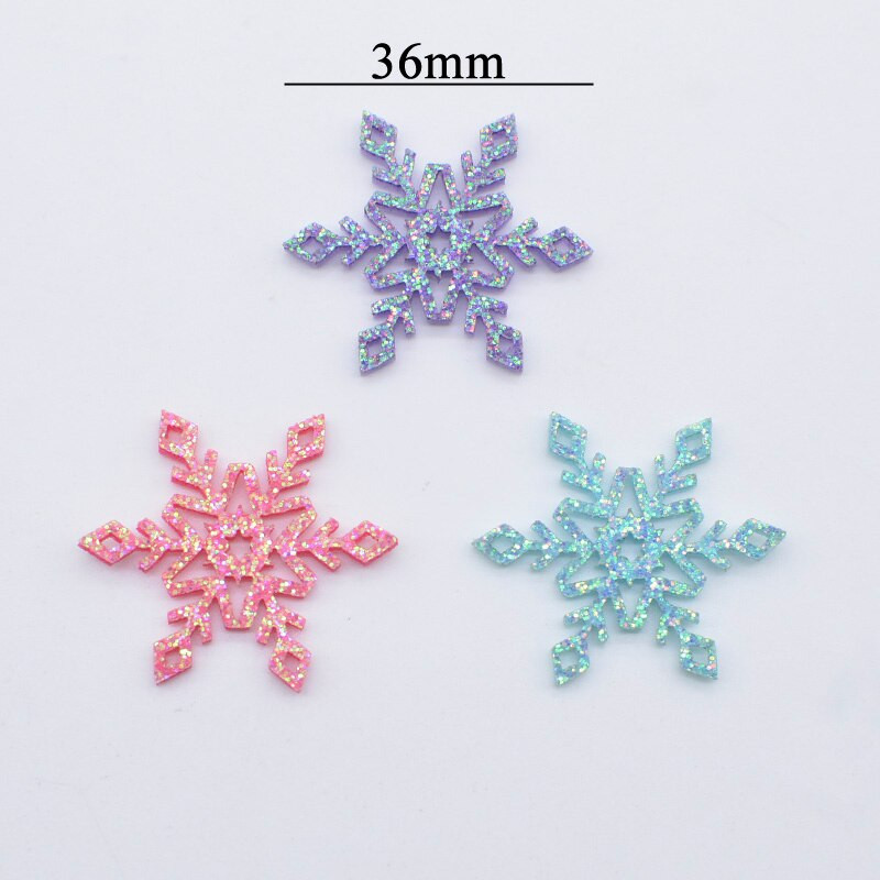 50 tk/partiid Säravad lumehelbed Kodukaunistused DIY jõuluõmblusrajad Jõulupuu kaunistused Kleebised Peakatted Aksessuaarid
