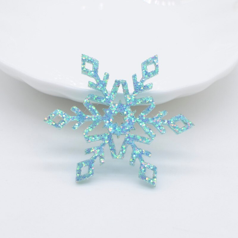 50 tk/partiid Säravad lumehelbed Kodukaunistused DIY jõuluõmblusrajad Jõulupuu kaunistused Kleebised Peakatted Aksessuaarid