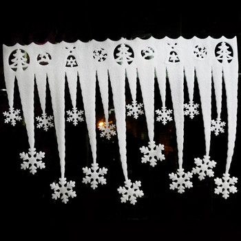 2 бр. Snowflake Ice Range Foam Indoor Christmas Decoration Foam Icicle Snowflake White Snow Column Festival Window Wall Ornaments