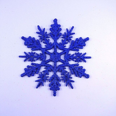 6 komada plastične pahuljice od 10 cm, ukrasni viseći privjesak za božićno drvce, zlatno srebrni svjetlucavi božićni ukrasi u prahu, pahuljice