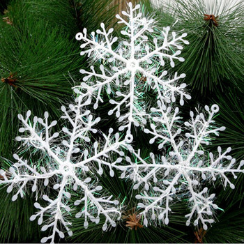 24τμχ 10cm Τεχνητές νιφάδες χιονιού Διακοσμητικό χριστουγεννιάτικο δέντρο Στολίδια σταγόνας Λευκό ντεκόρ Χιονιού Navidad Διακοσμητικά Noel Natal 2022