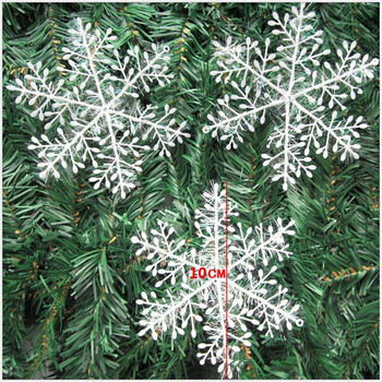 24τμχ 10cm Τεχνητές νιφάδες χιονιού Διακοσμητικό χριστουγεννιάτικο δέντρο Στολίδια σταγόνας Λευκό ντεκόρ Χιονιού Navidad Διακοσμητικά Noel Natal 2022