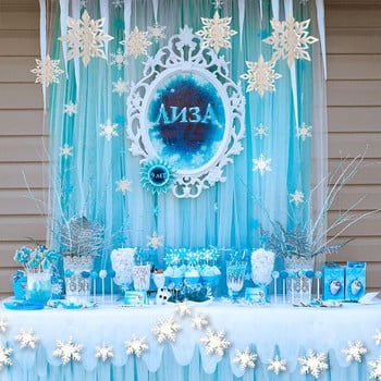 Χριστουγεννιάτικα στολίδια Winter Snow Wonderland Party Decor 3D τεχνητές νιφάδες χιονιού Κρεμαστές χάρτινες γιρλάντες για παγωμένα χριστουγεννιάτικα στολίδια