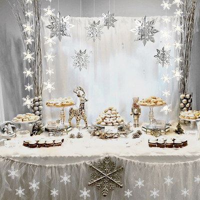 Χριστουγεννιάτικα στολίδια Winter Snow Wonderland Party Decor 3D τεχνητές νιφάδες χιονιού Κρεμαστές χάρτινες γιρλάντες για παγωμένα χριστουγεννιάτικα στολίδια