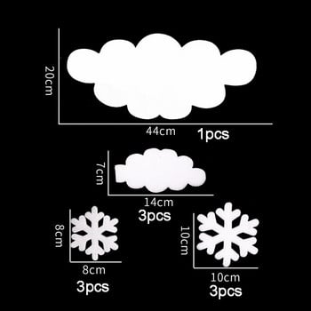 Коледна украса със снежинка от пяна Бели облаци Снежинка Орнаменти за коледно дърво Коледни принадлежности Комплект за новогодишна украса