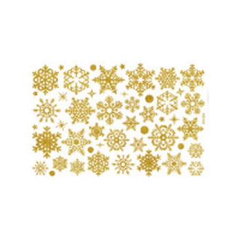2022 Стикер за стена със снежинка със златен и сребърен прах/Коледна витрина на магазин Стъклена сценична аранжировка/Коледна украса за стена
