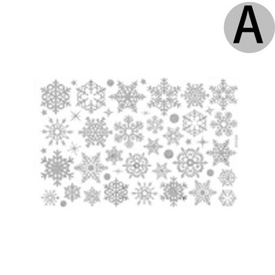 Αυτοκόλλητο τοίχου 2022 Gold and Silver Powder Snowflake/XMAS Βιτρίνα καταστήματος Γυάλινη ρύθμιση σκηνής/χριστουγεννιάτικη διακόσμηση τοίχου