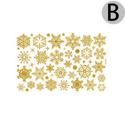 Αυτοκόλλητο τοίχου 2022 Gold and Silver Powder Snowflake/XMAS Βιτρίνα καταστήματος Γυάλινη ρύθμιση σκηνής/χριστουγεννιάτικη διακόσμηση τοίχου