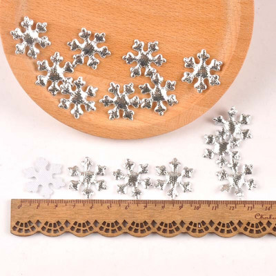 50 τμχ/παρτίδα ανάμεικτα χριστουγεννιάτικα μπάλωμα χιονονιφάδας τσόχα πολυεστέρα Απλικέ Αυτοκόλλητο χειροτεχνίας Scrapbooking Μη υφαντό μπάλωμα DIY CP2324