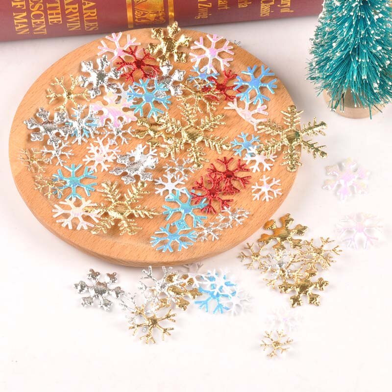 50 τμχ/παρτίδα ανάμεικτα χριστουγεννιάτικα μπάλωμα χιονονιφάδας τσόχα πολυεστέρα Απλικέ Αυτοκόλλητο χειροτεχνίας Scrapbooking Μη υφαντό μπάλωμα DIY CP2324