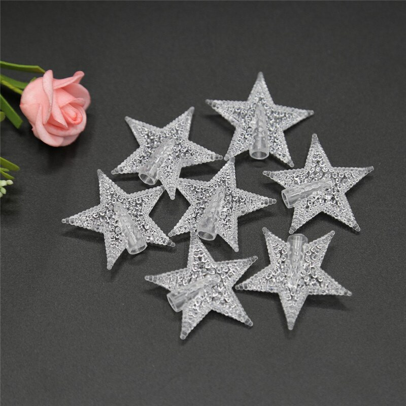 100 buc. Accesoriu fulg de nea din plastic cu LED-uri 3cm 4cm plafonchiki cu fulgi de nea pentru decorare ghirlande led Pasta de lipici