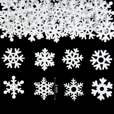 50 τεμ. Mix Ξύλινες Κόκκινες/Λευκές νιφάδες χιονιού Χριστουγεννιάτικα στολίδια Χριστουγεννιάτικα μενταγιόν Πρωτοχρονιάτικα διακοσμητικά για το σπίτι Snow Flake Wood Slice