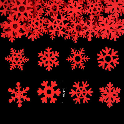 50 τεμ. Mix Ξύλινες Κόκκινες/Λευκές νιφάδες χιονιού Χριστουγεννιάτικα στολίδια Χριστουγεννιάτικα μενταγιόν Πρωτοχρονιάτικα διακοσμητικά για το σπίτι Snow Flake Wood Slice