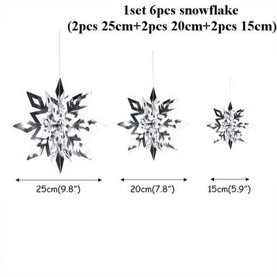Τρισδιάστατες τεχνητές νιφάδες χιονιού Χαρτί γιρλάντα Παγωμένες νιφάδες χιονιού πριγκίπισσα Στολίδι για πάρτι γενεθλίων Γάμος Χριστουγεννιάτικο δέντρο κρεμαστή διακόσμηση παραθύρου