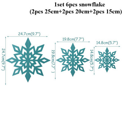 Τρισδιάστατες τεχνητές νιφάδες χιονιού Χαρτί γιρλάντα Παγωμένες νιφάδες χιονιού πριγκίπισσα Στολίδι για πάρτι γενεθλίων Γάμος Χριστουγεννιάτικο δέντρο κρεμαστή διακόσμηση παραθύρου