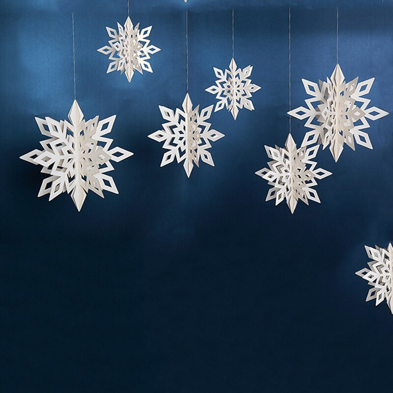 Τρισδιάστατες τεχνητές νιφάδες χιονιού Χαρτί γιρλάντα Παγωμένες νιφάδες χιονιού πριγκίπισσα Στολίδι για πάρτι γενεθλίων Γάμος Χριστουγεννιάτικο δέντρο κρεμαστή διακόσμηση παραθύρου