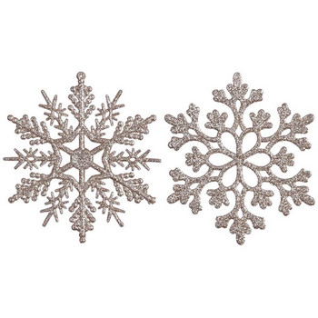 Χριστουγεννιάτικο Τεχνητό Glitter Snowflake 6τμχ 10cm Πλαστικό Snowflake Xmas Στολίδια Κρεμαστό Κρεμαστό Στολίδι Χριστουγεννιάτικο Δέντρο Διακόσμηση