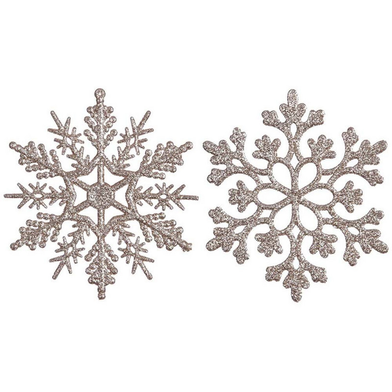 Jõulude kunstlik sädelev lumehelves 6 tk 10 cm plastikust lumehelves jõuluehted rippuv rippuv kaunistus jõulupuu kaunistus