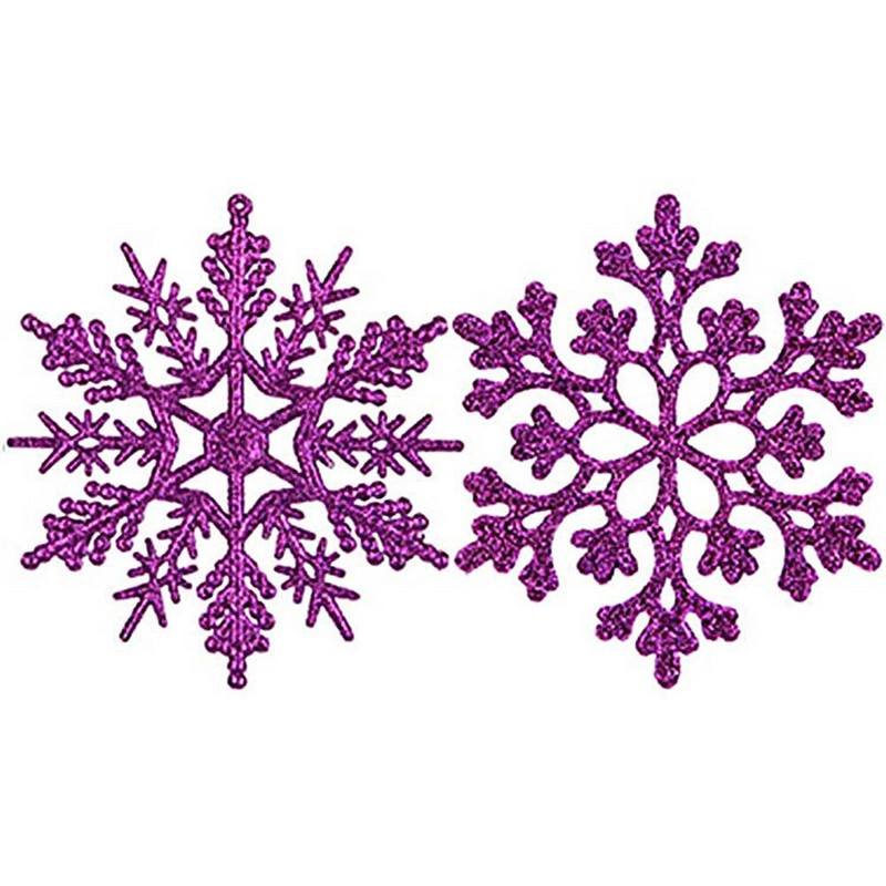 Jõulude kunstlik sädelev lumehelves 6 tk 10 cm plastikust lumehelves jõuluehted rippuv rippuv kaunistus jõulupuu kaunistus