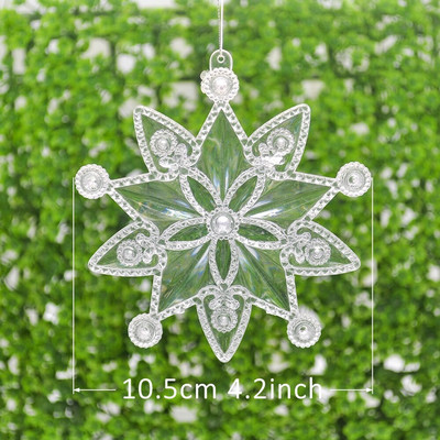 2PCS prozirni privjesak za božićno drvce u obliku pahulje, privjesak za izradu ukrasa za novogodišnju zabavu