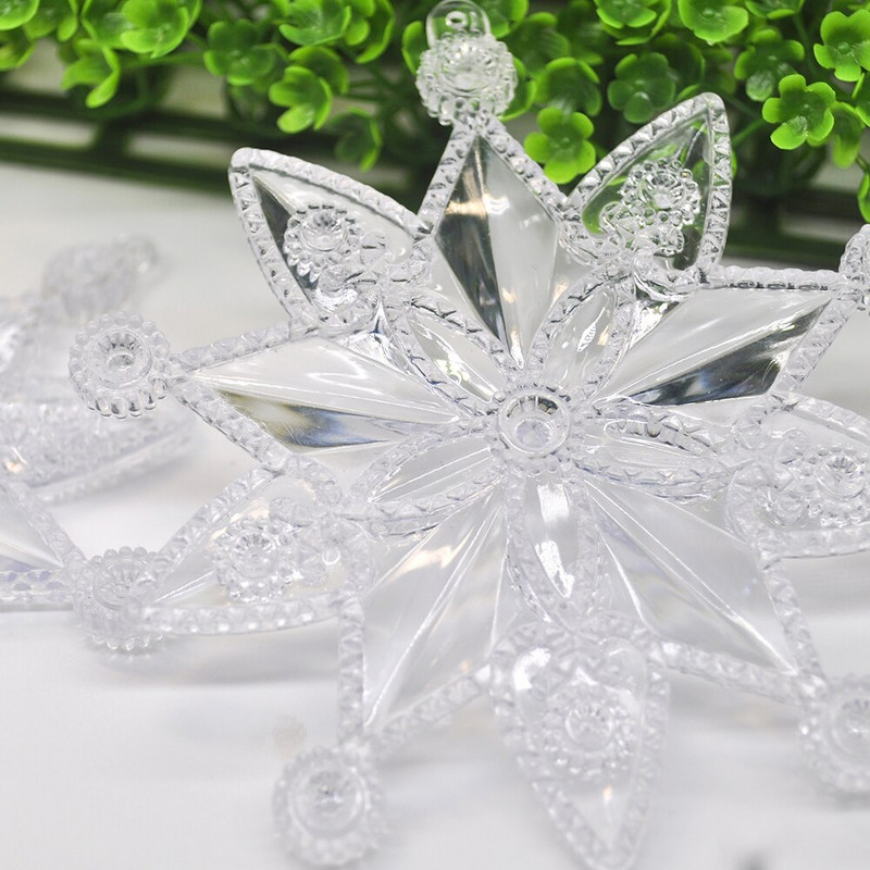 2PCS prozirni privjesak za božićno drvce u obliku pahulje, privjesak za izradu ukrasa za novogodišnju zabavu