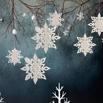 Frozen Party Supplies Τρισδιάστατες τεχνητές νιφάδες χιονιού Χάρτινες γιρλάντες Navidad Στολίδια Χριστουγεννιάτικα χειμωνιάτικα διακοσμητικά για το σπίτι Ψεύτικο χιόνι