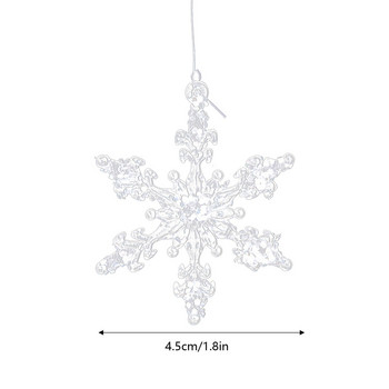 Гореща прозрачна коледна снежинка, висяща висулка, коледно дърво, шест венчелистчета, акрилна снежинка, коледна украса, 2023 г.