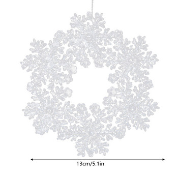 Гореща прозрачна коледна снежинка, висяща висулка, коледно дърво, шест венчелистчета, акрилна снежинка, коледна украса, 2023 г.
