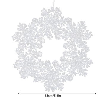 Гореща прозрачна коледна снежинка, висяща висулка, коледно дърво, шест венчелистчета, акрилна снежинка, коледна украса, 2023 г.