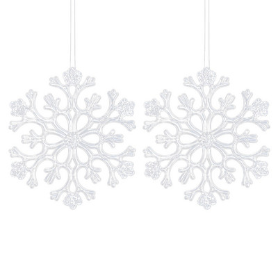 Vruća prozirna kriška božićne pahuljice, viseći privjesak s božićnim drvcem, šest latica, akrilna kriška pahuljice Božićni ukrasi 2023.