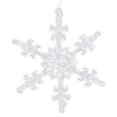 Vruća prozirna kriška božićne pahuljice, viseći privjesak s božićnim drvcem, šest latica, akrilna kriška pahuljice Božićni ukrasi 2023.