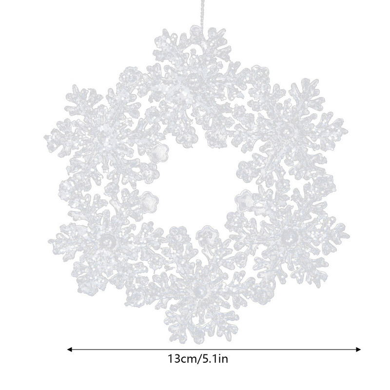 Vruća prozirna kriška božićne pahuljice, viseći privjesak s božićnim drvcem, šest latica, akrilna kriška pahuljice Božićni ukrasi 2023.