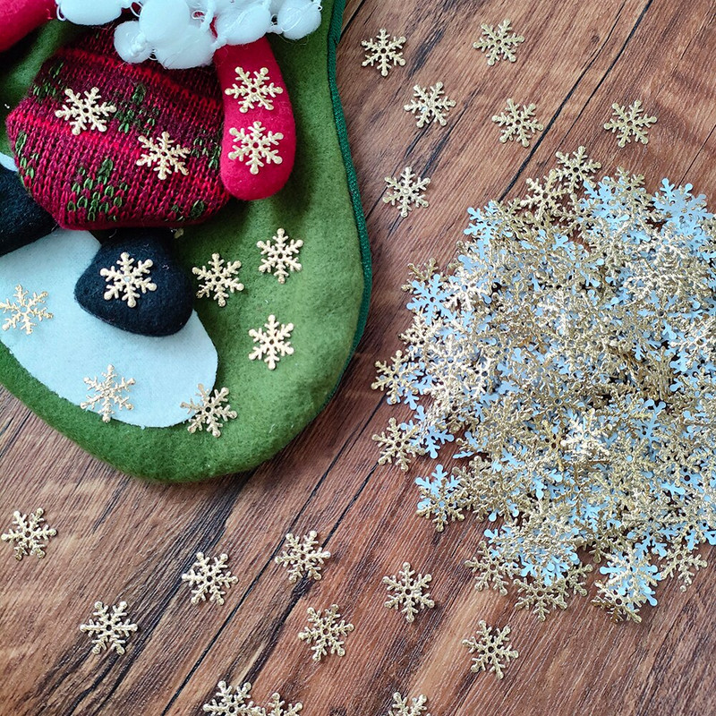 300/600 kom 2 cm Božićne pahuljice Konfeti Božićni ukrasi za drvce Božićni ukrasi za dom Zimska zabava Dekoracija svadbene sobe