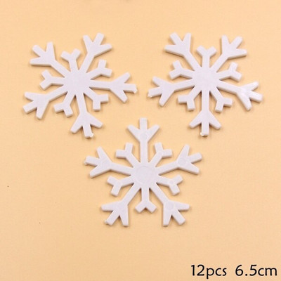 1 Опаковка Пластмасови бели снежинки Многотипови фалшиви снежинки за декорация на коледно парти Коледно дърво Висулки Декорации за прозорци