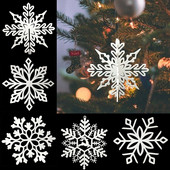 10Gb Ziemassvētku sniegpārslas DIY baltas plastmasas sniegpārslas mājām Ziemassvētku eglītes kuloni Jaungada ballītes logu kāzu dekors