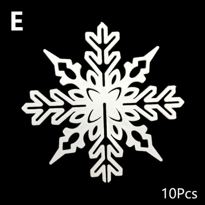 10Gb Ziemassvētku sniegpārslas DIY baltas plastmasas sniegpārslas mājām Ziemassvētku eglītes kuloni Jaungada ballītes logu kāzu dekors