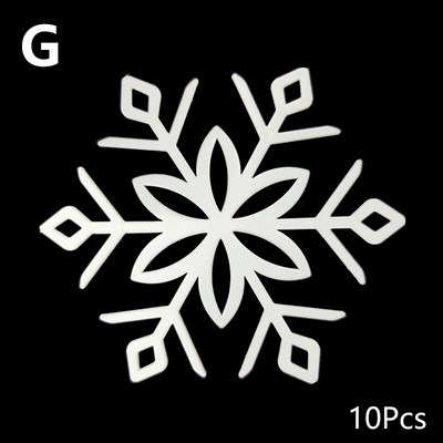 10Gb Ziemassvētku sniegpārslas DIY baltas plastmasas sniegpārslas mājām Ziemassvētku eglītes kuloni Jaungada ballītes logu kāzu dekors